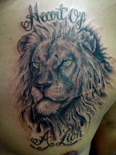 Mully - Black and Grey Lion Tattoo
